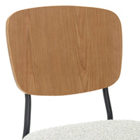 Set di 2 sedie bouclé struttura in legno con gambe in metallo, bianco