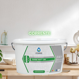 Farbe matt 200 pittura acrilica coprente traspirante bassa lavabilità interni *** formato 12.5 lt, confezione 1
