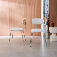 Set di 2 sedie legno curvato tinto quercia e tessuto idrorepellente