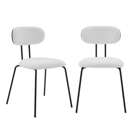 Set di 2 sedie decorazione legno curvato tinto noce e tessuto