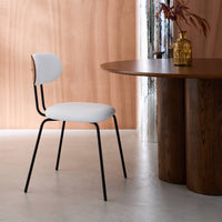 Set di 2 sedie decorazione legno curvato tinto noce e tessuto