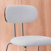 Set di 2 sedie decorative legno curvato tinto noce e tessuto