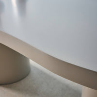 Tavolo da pranzo in legno d'hevea 8 posti, 210cm, grigio chiaro