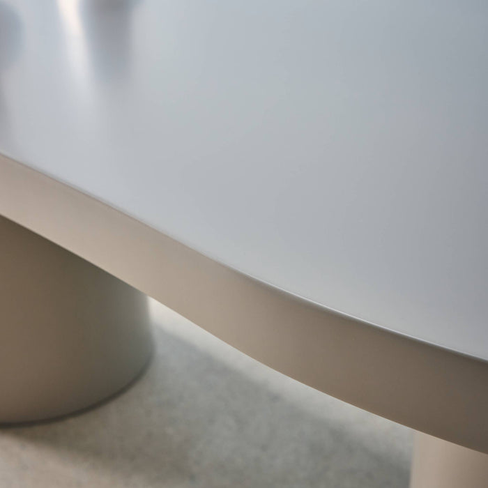 Tavolo da pranzo in legno d'hevea 8 posti, 210cm, grigio chiaro