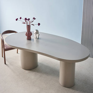 Tavolo da pranzo in legno d'hevea 8 posti, 210cm, grigio chiaro