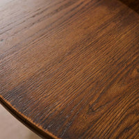 Tavolo da pranzo rotondo legno di hevea e impiallacciatura di quercia