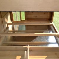 Pollaio per Galline Ovaiole da Esterno con Zona di Corsa, Pollaio per Galline da Esterno con Zona di Nidificazione e Vassoio Estraibile da Giardino in Legno, 200x80x105 cm