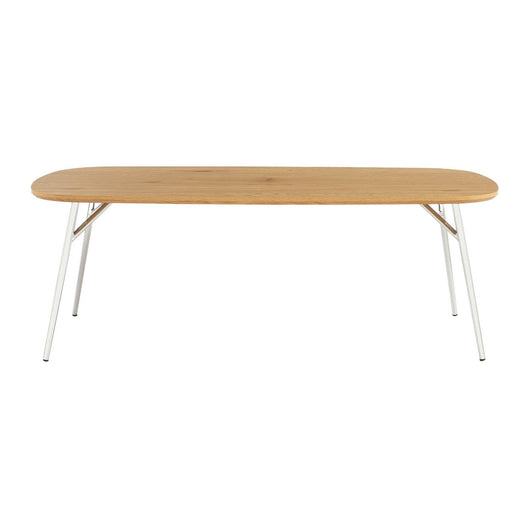 Tavolino rettangolare con gambe cromate e decorazioni in legno,