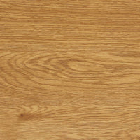 Tavolino ovale con gambe cromate e effetto legno, quercia