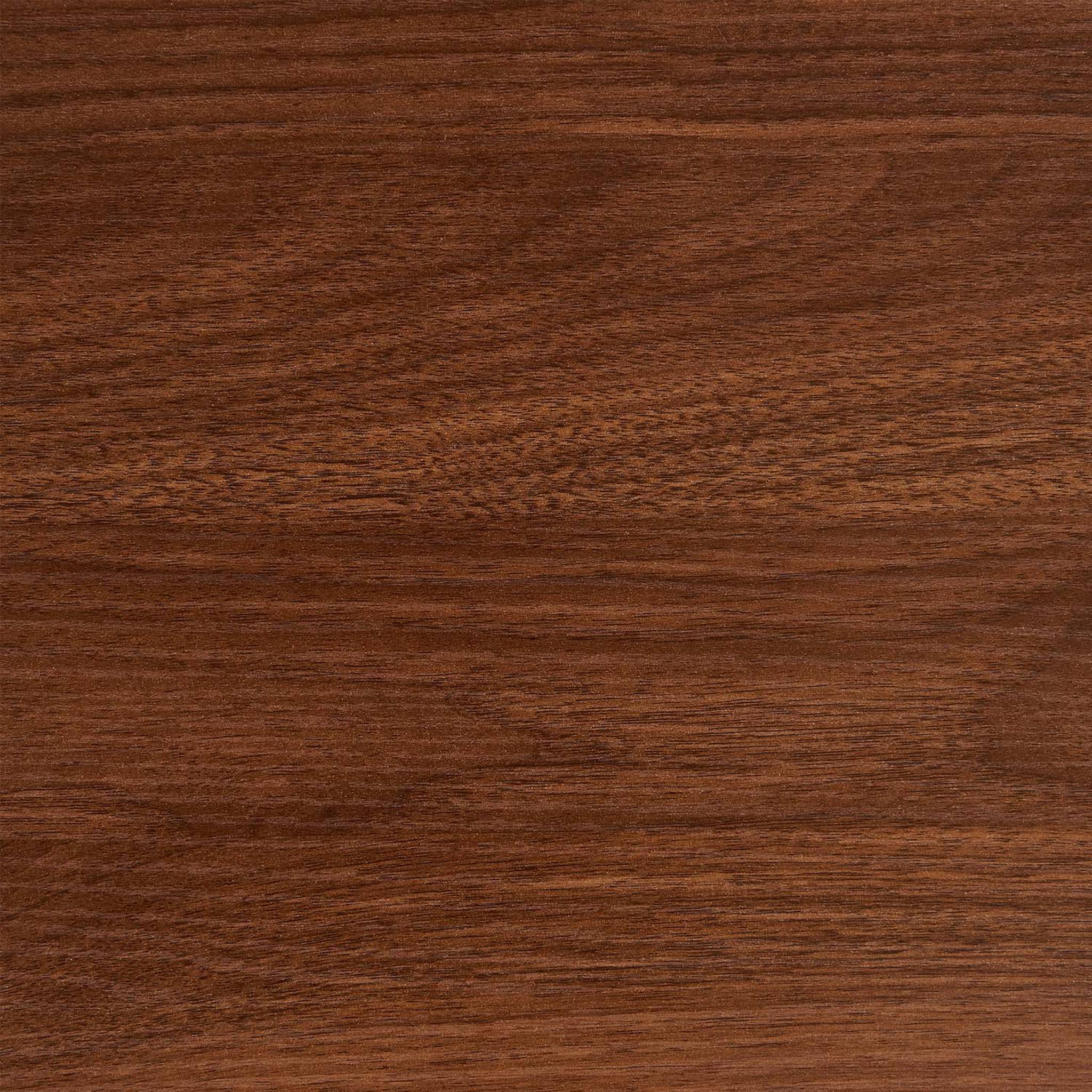 Tavolino ovale con gambe cromate e effetto legno, marrone