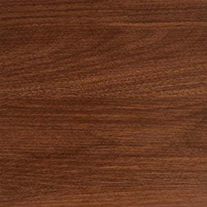 Tavolino ovale con gambe cromate e effetto legno, marrone