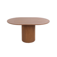 Tavolino oblungo con effetto legno intagliato, marrone