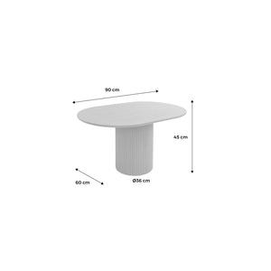 Tavolino oblungo con effetto legno intagliato, marrone