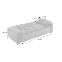 Divano letto a 3 posti in velluto a coste, beige