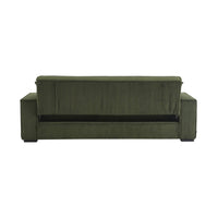 Divano letto a 3 posti in velluto a coste, kaki
