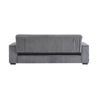 Divano letto a 3 posti in velluto a coste, grigio chiaro