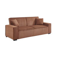 Divano letto a 3 posti in velluto a coste, camel