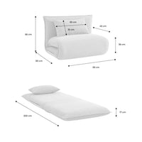 Poltrona letto trasformabile 1 posto bouclé testurizzato, verde kaki