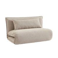 Poltrona convertibile 2 posti bouclé strutturata, beige