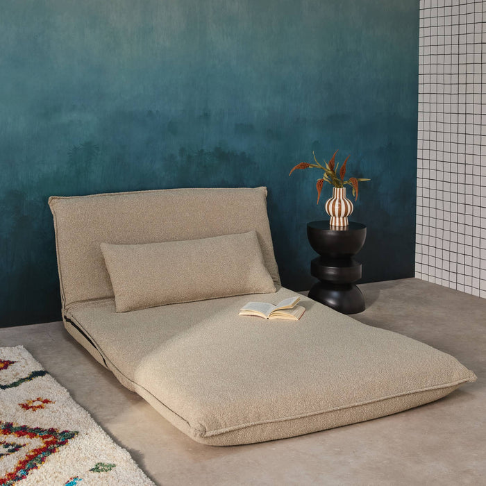 Poltrona convertibile 2 posti bouclé strutturata, beige