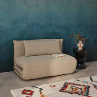 Poltrona convertibile 2 posti bouclé strutturata, beige