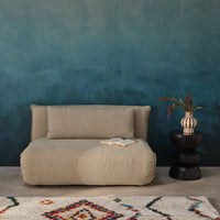 Poltrona convertibile 2 posti bouclé strutturata, beige