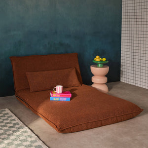 Poltrona convertibile 2 posti bouclé strutturata, terracotta