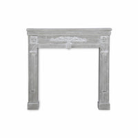 Cornice per caminetto effetto legno, grigio sbiancato