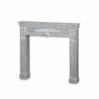 Cornice per caminetto effetto legno, grigio sbiancato
