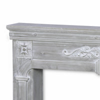 Cornice per caminetto effetto legno, grigio sbiancato