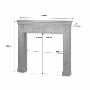 Cornice per caminetto effetto legno, grigio sbiancato