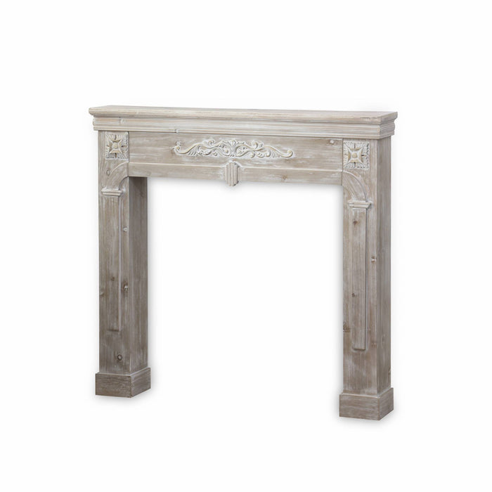 Cornice per caminetto effetto legno, legno sbiancato