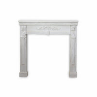 Cornice per caminetto effetto legno, bianco ceruleo