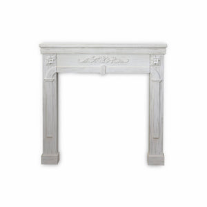 Cornice per caminetto effetto legno, bianco ceruleo