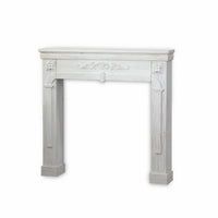 Cornice per caminetto effetto legno, bianco ceruleo