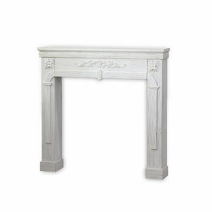 Cornice per caminetto effetto legno, bianco ceruleo
