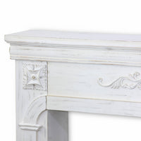 Cornice per caminetto effetto legno, bianco ceruleo