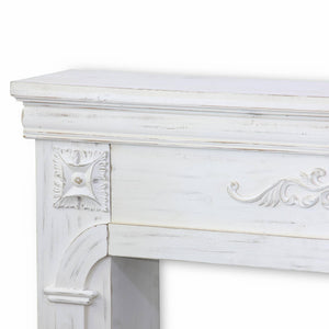 Cornice per caminetto effetto legno, bianco ceruleo