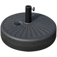 Base per Ombrellone da Giardino con Palo Centrale Φ3.8cm e 4.8cm, HDPE Nero