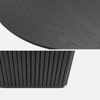 Tavolino ovale in legno di hevea placcato rovere, nero