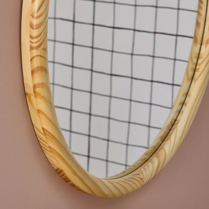 Specchio rotondo in legno di pino, 60cm, marrone naturale