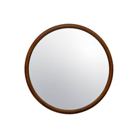 Specchio rotondo in legno di pino, 60cm, marrone