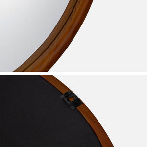 Specchio rotondo in legno di pino, 60cm, marrone