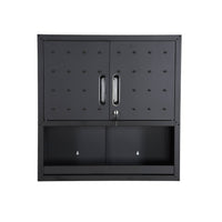 Mobile alto contenitore per garage con scaffale, nero