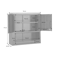 Mobile alto contenitore per garage con scaffale, nero