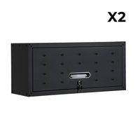 Set di 2 mobili contenitori alti per garage, nero