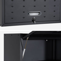 Set di 2 mobili contenitori alti per garage, nero