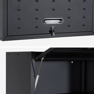 Set di 2 mobili contenitori alti per garage, nero