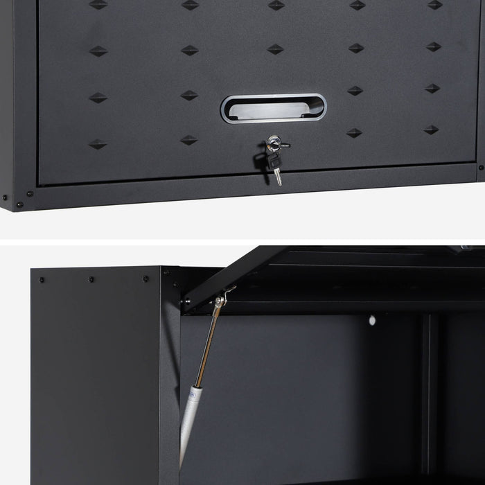 Set di 2 mobili contenitori alti per garage, nero