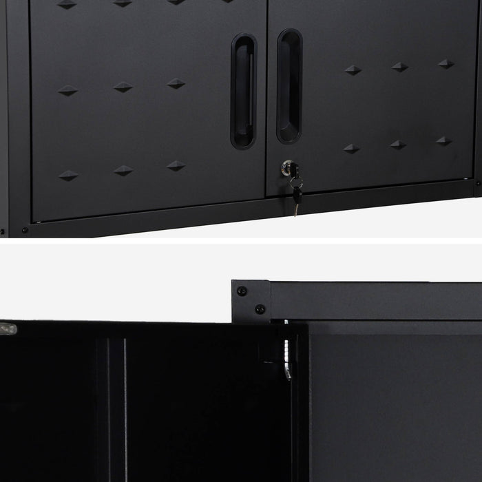 Mobile alto contenitore per garage, nero